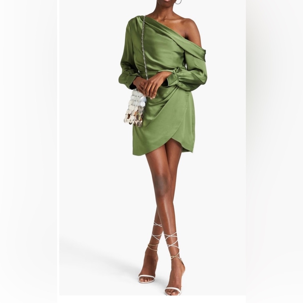 Simkhai Cameron Olive Green One-Shoulder Dress